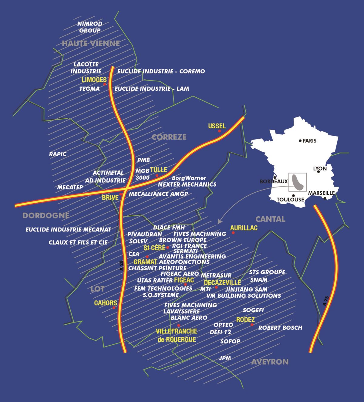 Implantation géographique de Mecanic Vallée Implantation géographique de Mecanic Vallée