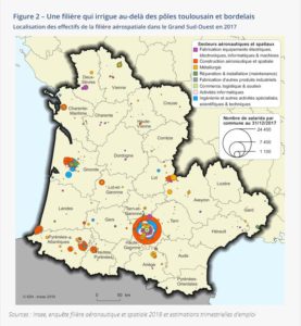 La filière aéronautique et spatiale irrigue tous les départements d'Occitanie et de Nouvelle-Aquitaine- @INSEE